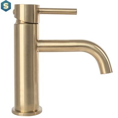 Змішувач для умивальника Rea Lungo низький brushed gold REA-B4527, Золотий
