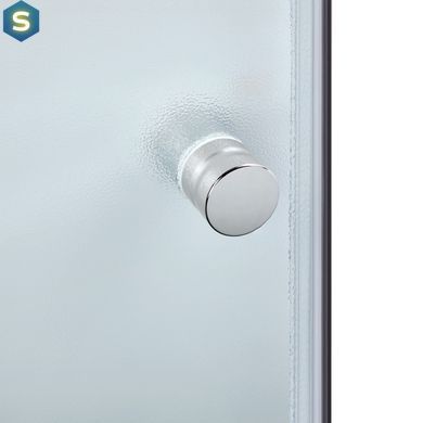 Душова кабіна Latwa SC90x90.SAT.MID.FR полукругла, скло Frost 4 мм + Душовий піддон KAPIELKA ST90x90x26, з панеллю Lidz, Хром матовий, Універсальна, хром матовий, глубокий (более 20 см)