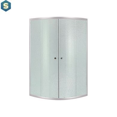 Душова кабіна Latwa SC90x90.SAT.MID.FR полукругла, скло Frost 4 мм + Душовий піддон KAPIELKA ST90x90x26, з панеллю Lidz, Хром матовий, Універсальна, хром матовий, глубокий (более 20 см)