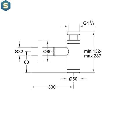 Сифон для раковини Grohe QuickFix 295032430 1 1/4" без випуску 295032430, Черный матовый