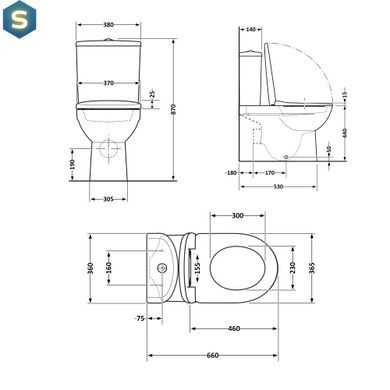 Унітаз підлоговий Qtap Virgo Ultra Quiet безобідковий з сидінням Soft-close White QT18226092AW, Білий