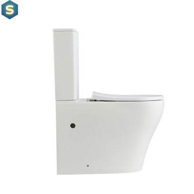 Унітаз підлоговий Qtap Virgo Ultra Quiet безобідковий з сидінням Soft-close White QT18226092AW, Білий