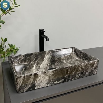 Умывальник VBI Triest anthracite marble накладний VBI-012717, Мармур
