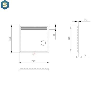 Дзеркало Sanwerk Лава "Делла" 70x65 ZL0000126