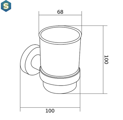 Склянка для зубних щіток Mexen Remo хром MEX-7050738-00, Хром