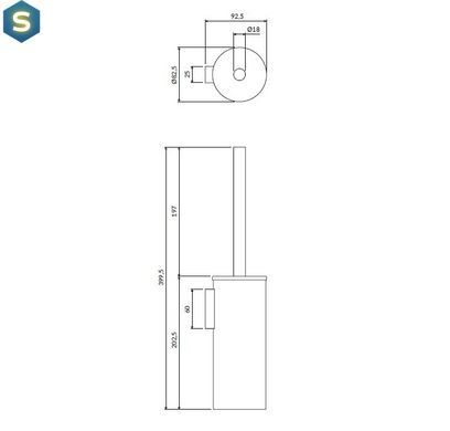 Йоршик для унітазу Omnires Modern Project brushed brass MP60621BSB, Золотий