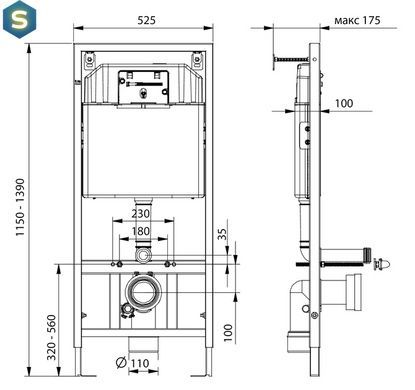 Инсталляция Koller pool Dune 1200SL + панель смыва хром Orion Cosmo + ROUND подвесной унитаз с сиденьем Soft-close