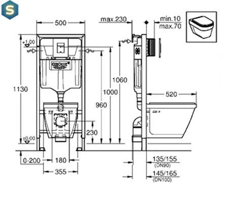 Комплект інсталяція + унітаз Grohe Solido Perfect з кришкою Soft-Close 39186000