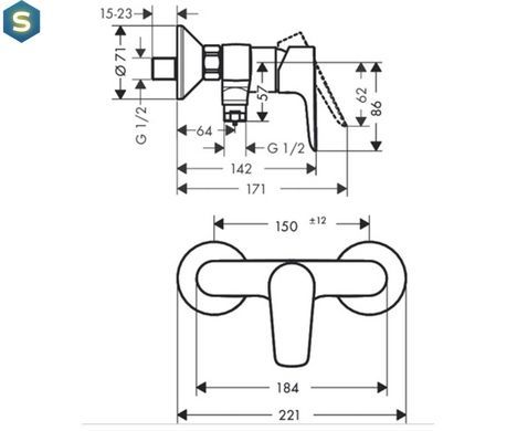 Змішувач для душу Hansgrohe Talis E 71760000