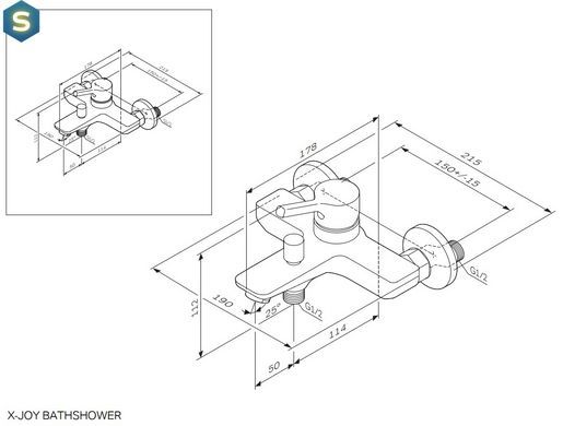Смеситель для ванны Am.Pm X-Joy S белый F85B10033, Белый