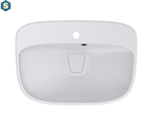 Умывальник Miraggio Lifou матовый из литого мрамора 627x434x120 00102202, Белый матовый