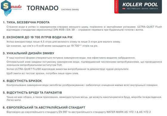 Унітаз підвісний Koller Pool ROUND Smart Tornado 3.0 із сидінням Slim Soft-close RN-0490-RQ3, Білий
