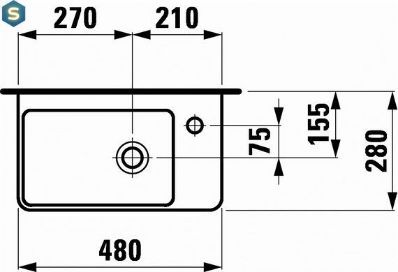 Умывальник Laufen Pro S 45x28 H8159550001041, Белый