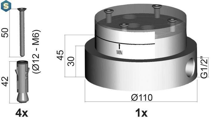 Змішувач для ванни Paffoni Light LIG 032 NO + LIG 030, Черный матовый