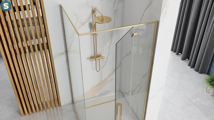 Душевая кабина Rea Fargo 80x100 gold REA-K4907, Золотой, Универсальная, прозрачный
