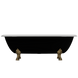 Ванна отдельностоящая глянцевая Amidicon Olimpia 180x90 черная из литого камня золотые ножки OLIMPIA_180_nizhk-g_BLACK_HL, Черно-белый