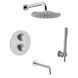 Душевая система Paffoni Shower с термостатом и изливом &Oslash;225 мм steel KITLIQ019ST225, Нержавеющая сталь