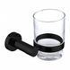 Склянка з утримувачем Omnires Modern Project black matt MP60320BL, Черный матовый