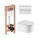 Подвесной унитаз Qtap Taurus Ultra Quiet + инсталляция Qtap Nest 4 в 1 (линейная клавиша Chrome), Белый