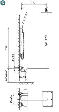 Душевая система Kohlman Foxal chrome с термостатом QW273F, Хром