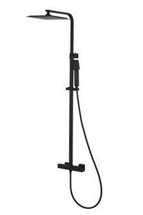 Душова система Corsan Ango black з термостатом CMN02TBL, Черный матовый