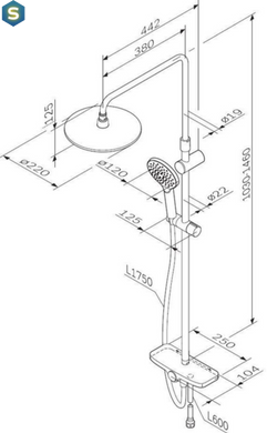 Душова система ShowerSpot без змішувача Am.Pm Like black F0780222, Черный матовый