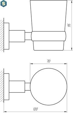 Стакан одинарний Perfect Sanitary Appliances SP 8121, Хром