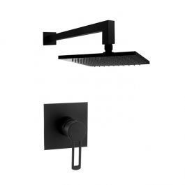 Душова система для ванни Paffoni Shower верхній душ 200x200 мм black matt KITRIN010NO/M, Черный матовый