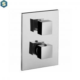 Душевая система Paffoni Shower с термостатом и изливом 200x200 мм chrome KITLEQ519CR200, Хром