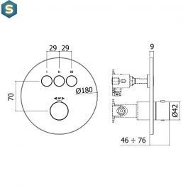 Термостат для душа на 3 потребителя Paffoni Compact Box white matt CPT019BO, Белый матовый