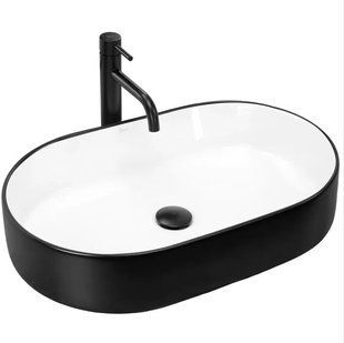 Умивальник Rea Nadia black matt white накладний REA-U8781, Черный матовый