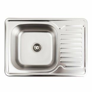 Кухонная мойка из нержавеющей стали Platinum 7050 декор (0,8/180 мм), R, Decor
