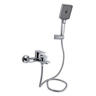 Смеситель для ванны Qtap Aries (c душевым гарнитуром) QTARI259CRM45559 Chrome, Хром