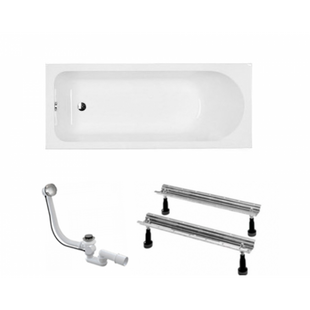 Ванна акриловая Koller Pool Dakota 160x70 + сифон + ножки DAKOTA160X70+WBW0001+B70CМMA-57, Белый