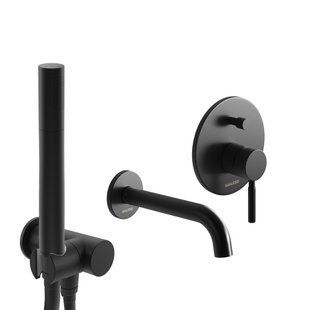 Смеситель для ванны Kohlman Roxin black + BOX скрытого монтажа KPL-QW210RBL, Черный матовый