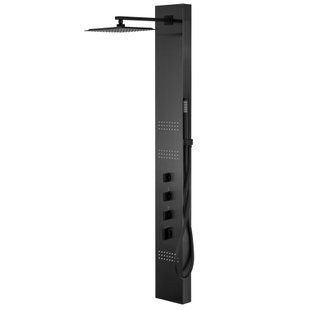 Душевая панель Corsan Neo black с термостатом S060TBL, Черный матовый