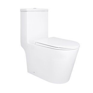Унитаз-моноблок напольный Qtap Kolibri Ultra Quiet безободковый с сиденьем Soft-close White QT10226380W, Белый