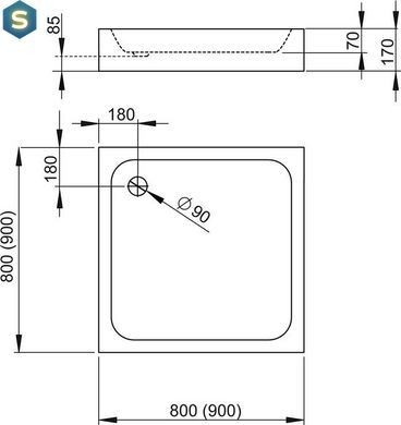 Душовий піддон Radaway Siros C 80x80 Compact SBC8817-2