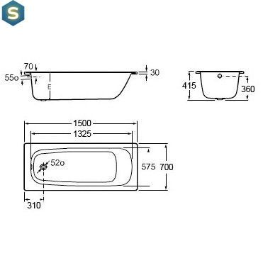 Ванна стальная Roca Contesa 150x70 A236060000