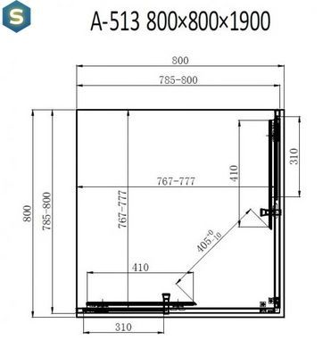 Душевая кабина Dusel A-513 80x80x190 прозрачное, прозрачный, хром, 80x80