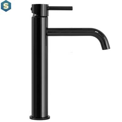 Змішувач для умивальника Rea Lungo black glossy високий REA-B0662, Черный матовый