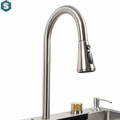 Кухонна мийка 75x45B PVD сатин Platinum Handmade Водоспад, Satin