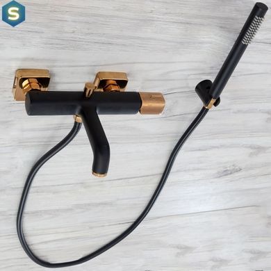 Смеситель для ванны и душа Rea Salto black gold REA-B6352, Черный/золото