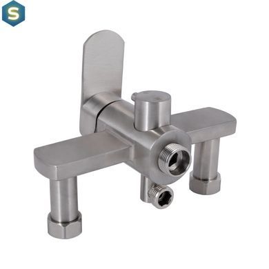 Смеситель для ванны Lidz Luna 005 (c душевым гарнитуром) (k35) LDLUN005NKS46093 Nickel, Нержавеющая сталь