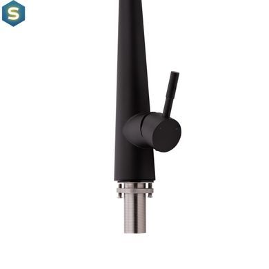 Смеситель для кухни Qtap Evicka с выдвижным изливом QTEVI9135103UB Black Matt, Черный матовый