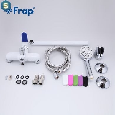 Смеситель для ванны длинный гусак белый &Oslash;35 Frap 1/10 F2234, Белый