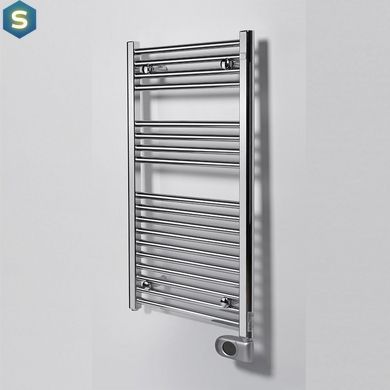 Рушникосушка електрична Zehnder Aura 906 x 500 мм хром 200 Вт з проводом (PBECZ-090-50-MQ-SC), Хром, Праве, Електронний