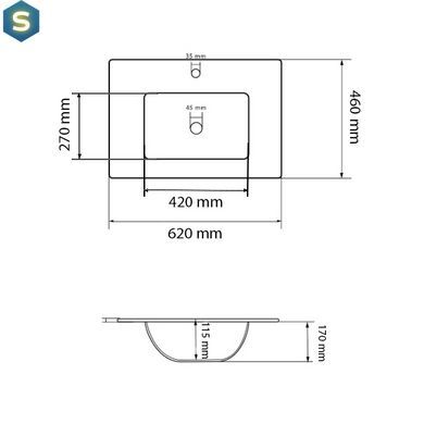 Умывальник VBI Ferrara 60 black matt врізний VBI-018042, Черный матовый