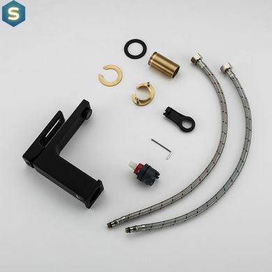 Смеситель для умывальника черный Gappo G1017-6 1/8, Черный матовый