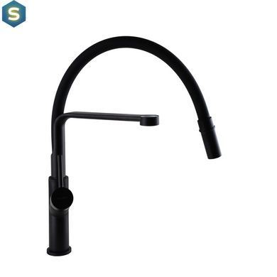 Смеситель для кухни Globus Lux Denver Flex GDF-32-10-01, Черный матовый